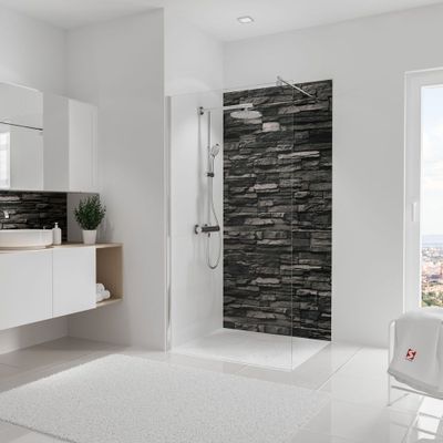 Panneau mural de douche 100x210 cm parement ardoise DécoDesign Décor - SCHULTE