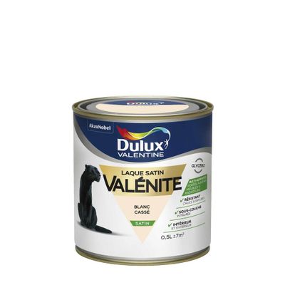 Peinture Laque Valénite Blanc Cassé satin 0,5 L - DULUX VALENTINE