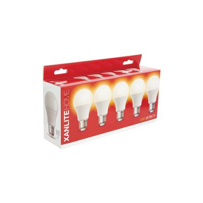 Ampoules LED SMD E27 opaque 9W = 806 lumens blanc neutre par 5 - XANLITE