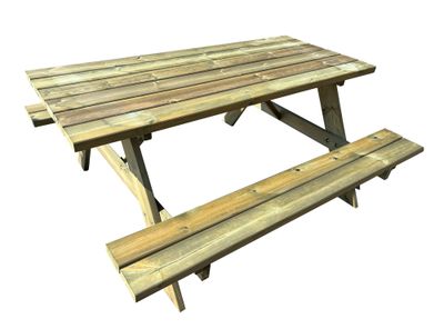 Table pique-nique ELLA bois L 177x l 155x h 76 cm 6 places - JARDIN SAUVAGE