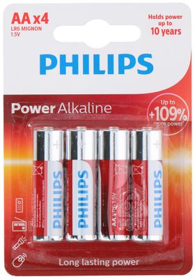 Piles alcalines LR6 (AA) par 4 - Power Alkaline PHILIPS