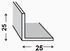 Cornière égale aluminium anodisé brossé 25 x 25 x 1,5 mm 2,50 m CQFD
