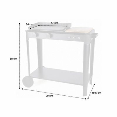 Plancha à gaz sur chariot HENDAYE 250 - SOMAGIC