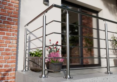 Garde-corps New Rondo - Aluminium anodisé - L 1,50 m - Pose à plat - SOGEM