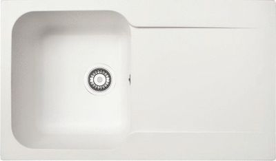 Evier de cuisine résine blanc artic 86x50 cm 1 bac 1 egouttoir Kite - FRANKE