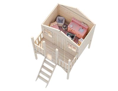 Maisonnette  pour enfant Bois Naturel  Toby 2,1m2 Livraison à domicile incluse