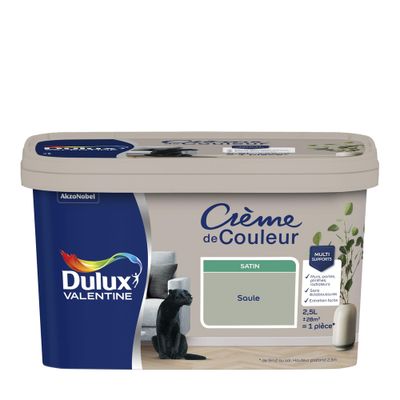 Peinture crème de couleur Saule Satin 2,5 L - DULUX VALENTINE