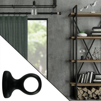 Support à oeil en bois diam 28 mm Finition Noir mat - MOBOIS