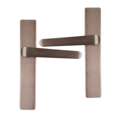 Poignées de porte sur plaques sans trou double entraxe Célio nickel mat ALPERTEC