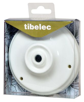 Rosace de luminaire céramique diamètre 105 mm blanc 1 sortie TIBELEC