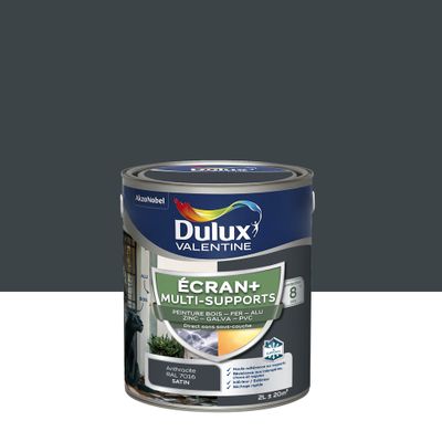 Peinture Ecran+ Multi-supports Satin Gris Anthracite 2 L - DULUX VALENTINE