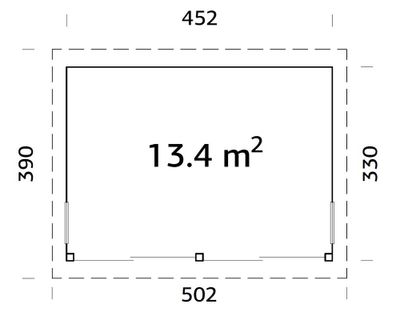 Studio bois Bois Naturel  Annabel 13,4m2 Livraison à domicile incluse