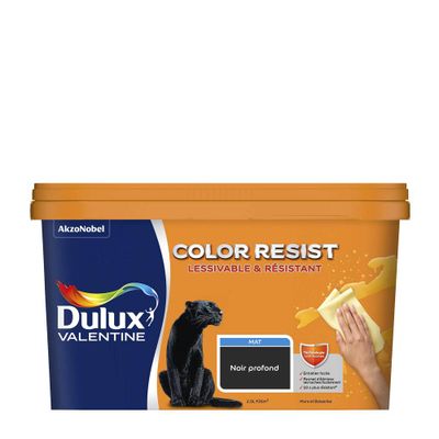 Peinture Color Resist murs et boiseries Noir Profond mat 2,5 L - DULUX VALENTINE