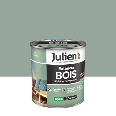 Peinture bois vert Provence satin 0,5 L - JULIEN