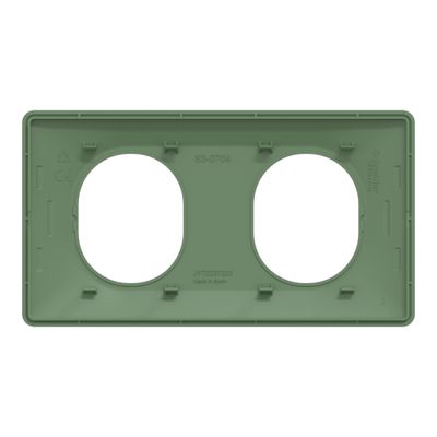 Plaque de finition 2 postes horizontal vert fôret - Ovalis SCHNEIDER ELECTRIC