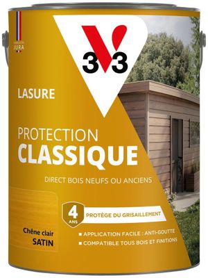 Lasure Protection Classique 4 ans chêne clair 5 L - V33