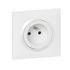 Prise électrique connectée encastrable avec terre + plaque Blanc - Dooxie with Netatmo LEGRAND
