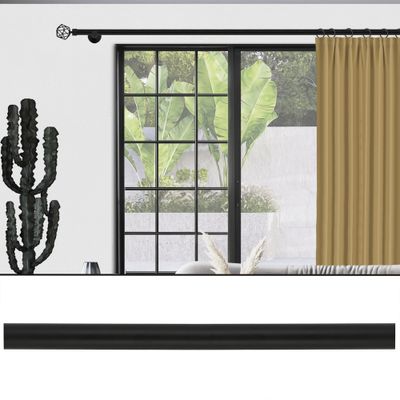 Tringle à rideaux en métal 1.50 m diam 28 mm Finition Noir mat - MOBOIS
