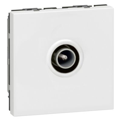 Prise TV mâle 9,52 mm 2 modules finition blanche Mosaic LEGRAND