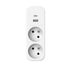 Multiprise murale 2 prises ou biplite avec prises USB A et C blanc - QUARX