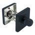 Rosaces de porte carrées à condamnation Mira noir mat 50 x 50 mm ALPERTEC