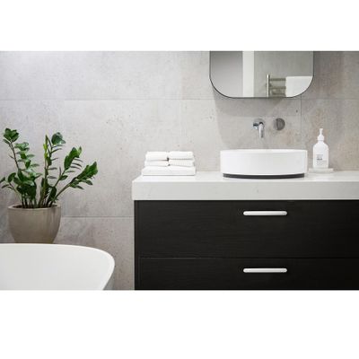 Poignée de meuble blanc entraxe 96 mm REI