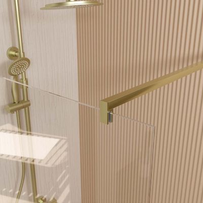 Paroi de douche à l'italienne 70x195 cm profilé or verre transparent 5 mm Essentiel Gold - AURLANE