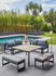 Salon de jardin et repas ROYAN III aluminium gris 8 places - PROLOISIRS