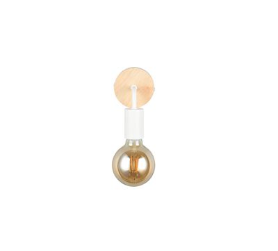Applique E27 Merida blanc et bois 10W - REALITY