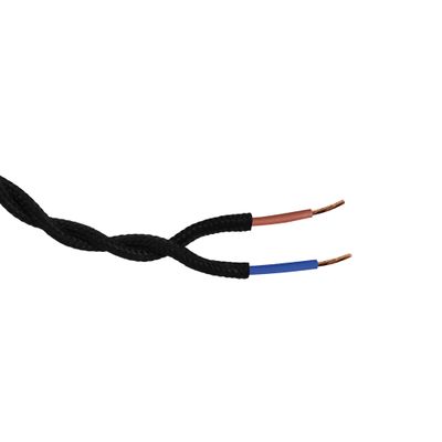 Câble électrique tissu torsadé noir 3m - TIBELEC