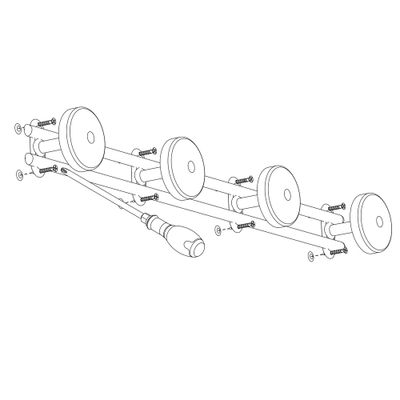 Patère ronde 4 têtes noir CIME