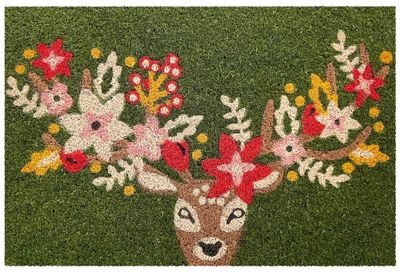 Tapis natruel blanchi cerfs 40 x 60 cm - ID HOME