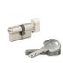 Cylindre de serrure à bouton 30 x 30 mm Trafic 6 haute sécurité nickelé satiné 5 clés THIRARD