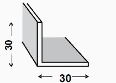 CORNIERE PVC GRIS ALU 30X30MM 2M CQFD