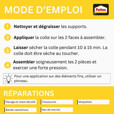 Colle néoprène de contact liquide 125 g PATTEX