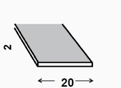 Profilé plat aluminium laqué noir 20 x 2 mm 2,50 m CQFD