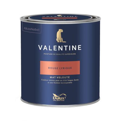 Peinture Valentine Mat Velouté Rouge Lyrique 0,5 L - DULUX VALENTINE