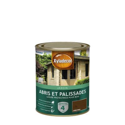 Lasure protectrice pour bois extérieur abris et palissades mat chêne foncé 1 L - XYLADECOR