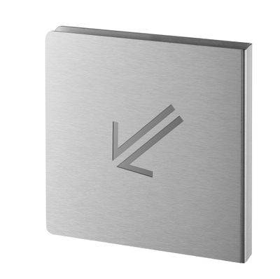 Plaque signalétique Fléche 45 bas gauche 120 x 120 mm inox brossé THIRARD