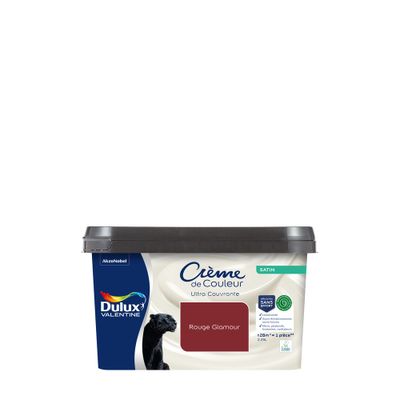 Peinture crème de couleur Rouge Glamour satin 2,25L - DULUX VALENTINE
