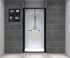 Porte de douche pivotante 100x195 cm profilé noir verre transparent 6 mm Serenity - OCEA