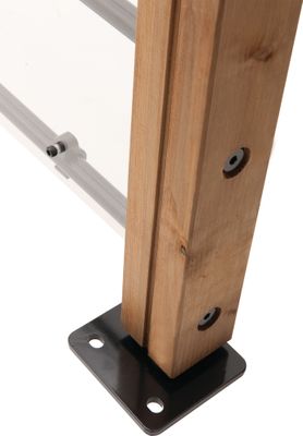 Support de poteau fonte d'aluminium termolaqué noir garde corps Moka - 40 x 250 x 250 mm - BURGER