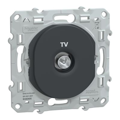 Prise antenne TV murale anthracite - Ovalis SCHNEIDER ELECTRIC