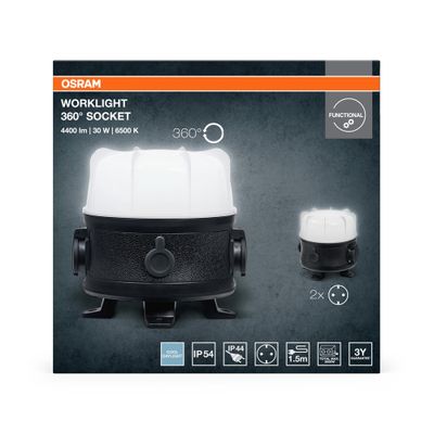 Projecteur de chantier LED 360 Socket IP54 4400 lumens lumière du jour - OSRAM