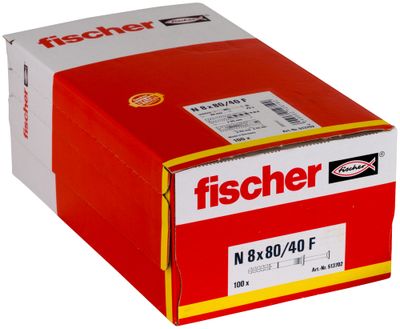 Chevilles à clou N-F 8 x 80 mm par 100 FISCHER
