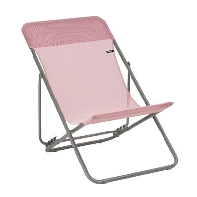 Transat de jardin pliant multi-positions rose/cerisier MAXI TRANSAT - LAFUMA