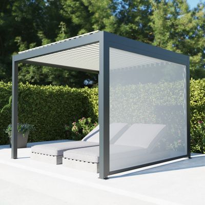 Store latéral zippé pour pergola autoportante SOFIA gris 3,08 m - ORIAL
