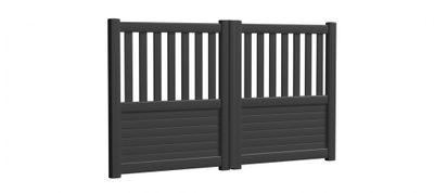 Portail battant aluminium JULES l.3,00 x H.1,35 m gris  - PREFALU
