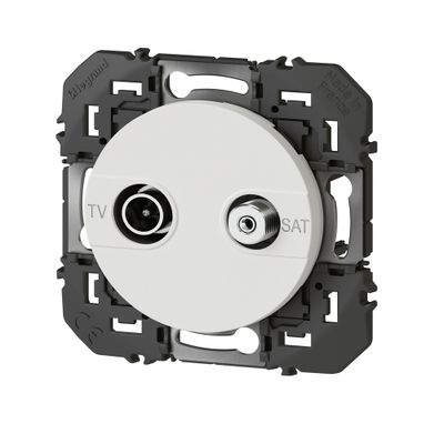 Prise TV et satellite étoile blindée encastrable Blanc - Dooxie LEGRAND