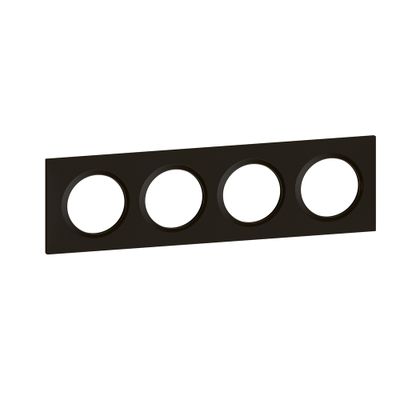Plaque de finition 4 postes carrée Noir velours - Dooxie LEGRAND